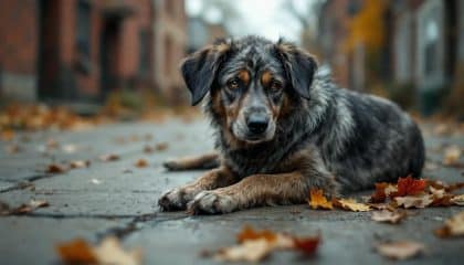 Abandonné dans le froid, ce chien errant s'effondre en larmes dans les bras de celle qui le sauve
