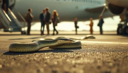 Scène surréaliste en Australie : un serpent à bord d’un avion empêche les passagers de décoller