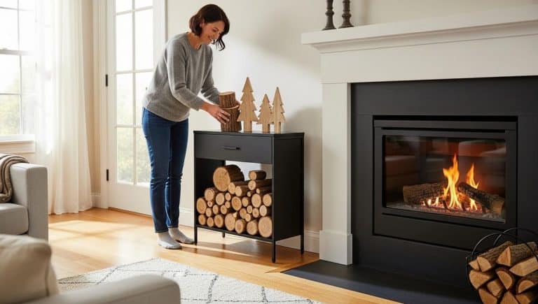 Lepointdujour.fr - LIDL: l’étagère à bûches design qui transforme la cheminée en coin déco cet hiver