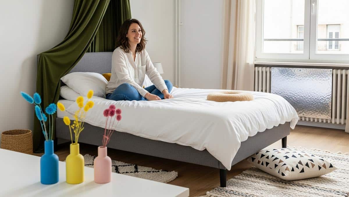 Lepointdujour.fr - Action: le rideau à 9€ devient tête de lit et transforme la chambre en 2025