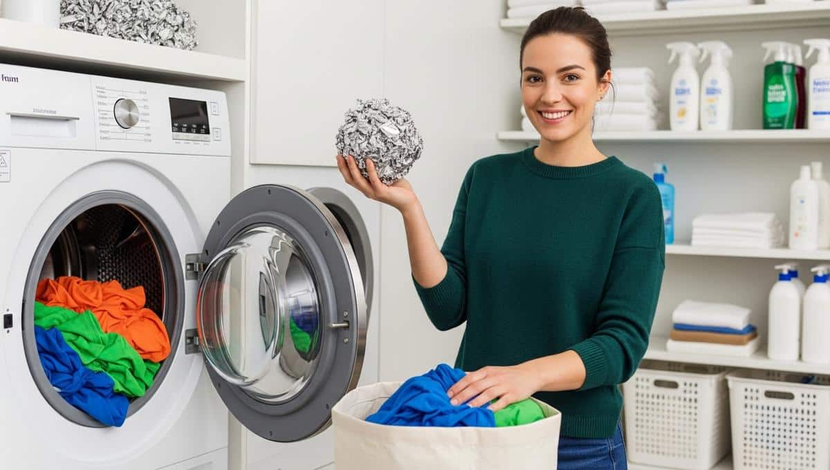 DivertissonsNous - Aluminum foil ball in the washing machine reduces static and speeds up drying in 1 wash