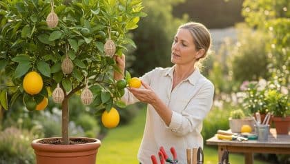 DivertissonsNous - Citronnier : accrocher des bouchons de liège sur les épines protège les fruits et vos mains
