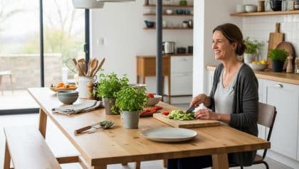 DivertissonsNous - Kitchen island removal: a communal table makes the kitchen feel warmer