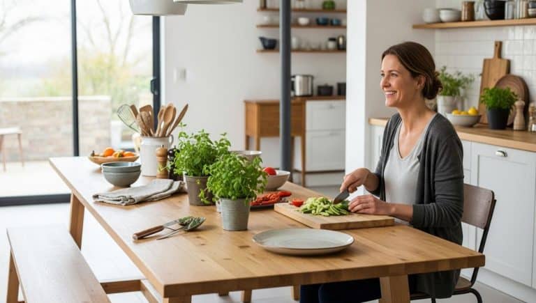 DivertissonsNous - Kitchen island removal: a communal table makes the kitchen feel warmer