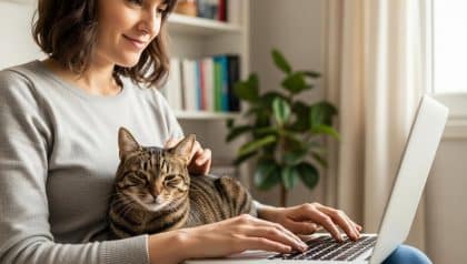 DivertissonsNous - Cat on your lap during video calls: 5 simple tips to balance remote work and cuddle time