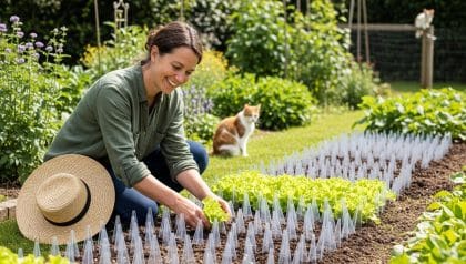 DivertissonsNous - Fork trick keeps cats and birds away from your vegetable garden seedlings