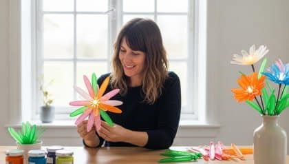 DivertissonsNous - Plastic cutlery transforms into stunning light-up floral decor with this easy DIY project